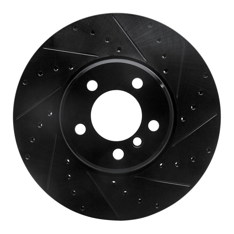 Land Rover Range Rover Brake Rotor (1) - Front Right - R1 Concepts - Drilled & Slotted - Black - `03-`05